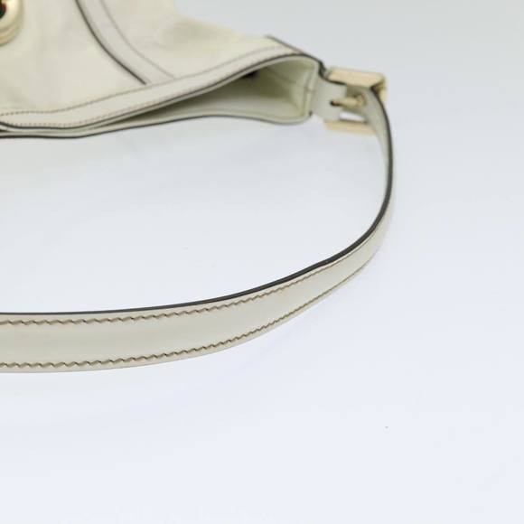 GUCCI Web Sherry Line Shoulder Bag Coated Canvas White Red 162740 Auth ep4886 - Picture 7 of 16